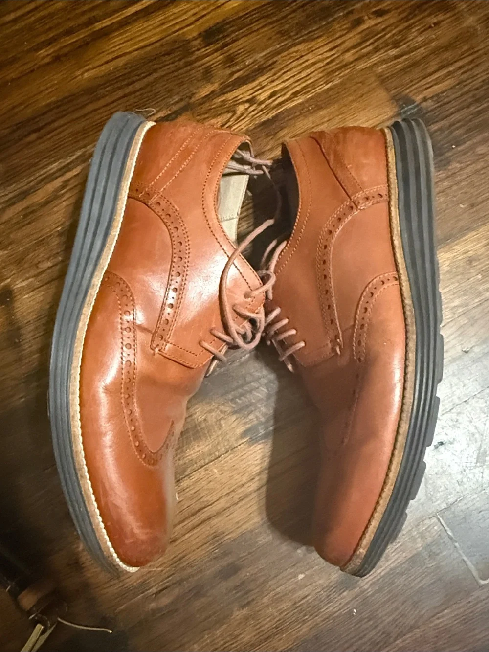 Cole Haan Men's Tan Leather Wingtip Oxfords